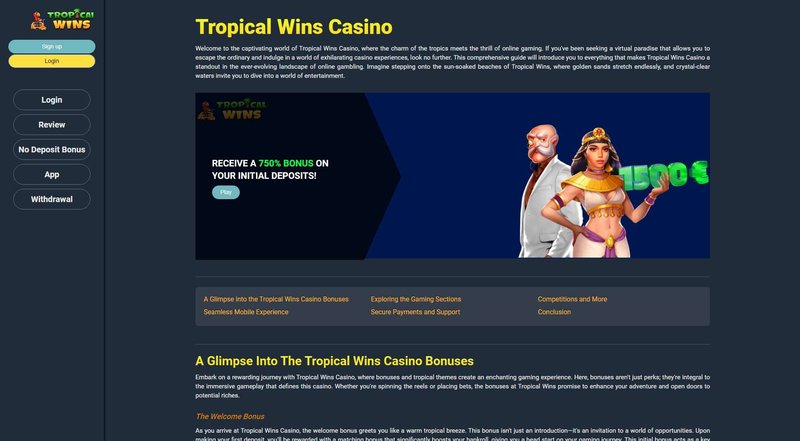 Experience the Exotic Thrills of Tropical Wins Casino in the UK